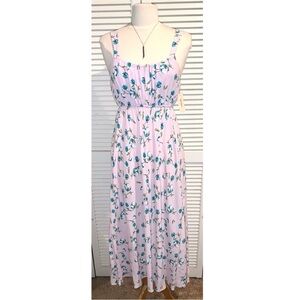 On 34th Pink Floral sleeveless Maxi dress women’s Medium